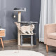 PawHut Cat Tree for Indoor Cats 95cm Climbing Tower Kitten Activity Center with Sisal Scratching Post Perch Roomy Condo Hammock 