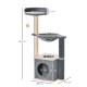 PawHut Cat Tree for Indoor Cats 95cm Climbing Tower Kitten Activity Center with Sisal Scratching Post Perch Roomy Condo Hammock 