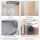 PawHut Cat Tree for Indoor Cats 95cm Climbing Tower Kitten Activity Center with Sisal Scratching Post Perch Roomy Condo Hammock 