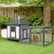 PawHut Chicken Coop Small Animal Pet Cage w/ Nesting Box Outdoor Run Wooden