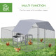 PawHut Walk In Chicken Run Chicken Coop with Roof Outdoor for 10-12 Chickens, Hen House, Duck Pen, 2.8 x 3.8 x 2 m
