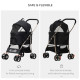 PawHut 3 In 1 Detachable Pet Stroller, for Extra Small and Small Dogs - Black