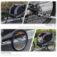 PawHut Steel Dog Bike Trailer Pet Cart Carrier for Bicycle Kit Water Resistant with Hitch Coupler Travel Grey and Black
