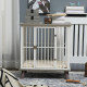 PawHut Dog Crate Furniture, Indoor Pet Kennel Cage, Top End Table w/ Soft Cushion, Lockable Door, for Small Dogs, 64.5 x 48 x 70