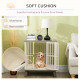 PawHut Dog Crate Furniture, Indoor Pet Kennel Cage, Top End Table w/ Soft Cushion, Lockable Door, for Small Dogs, 64.5 x 48 x 70