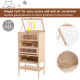 PawHut Wooden Large Hamster Cage, Gerbil Cage 4 Layers with Tall Bottom &amp; Storage Shelf