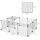 PawHut DIY Pet Playpen Metal Wire Fence 12 Panel Enclosure Indoor Outdoor Guinea Pig Bunny Small Animals Cage Black