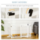 PawHut Wooden Dog Gate, Dog Fence Indoor, 80 cm Tall Freestanding Pet Gate for Small and Medium Dogs with 4 Panels, 2 Support Fe