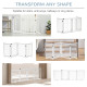 PawHut Wooden Dog Gate, Dog Fence Indoor, 80 cm Tall Freestanding Pet Gate for Small and Medium Dogs with 4 Panels, 2 Support Fe