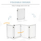 PawHut Wooden Dog Gate, Dog Fence Indoor, 80 cm Tall Freestanding Pet Gate for Small and Medium Dogs with 4 Panels, 2 Support Fe