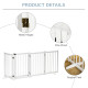 PawHut Wooden Dog Gate, Dog Fence Indoor, 80 cm Tall Freestanding Pet Gate for Small and Medium Dogs with 4 Panels, 2 Support Fe