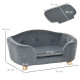 PawHut Dog Sofa Bed Pet Chair Couch with Water Resistant Fabric, Kitten Lounge with Soft Cushion Washable Cover, Wooden Frame fo