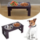 PawHut Raised Dog Feeding Bowls with Stand, Stainless Steel for Medium Dog, 58L x 31W x 25H cm - Brown