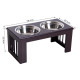 PawHut Raised Dog Feeding Bowls with Stand, Stainless Steel for Medium Dog, 58L x 31W x 25H cm - Brown