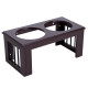 PawHut Raised Dog Feeding Bowls with Stand, Stainless Steel for Medium Dog, 58L x 31W x 25H cm - Brown