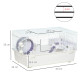 PawHut 2 Tier Hamster Cage, Gerbil Cage with Exercise Wheel, Water Bottle, Ladder, White