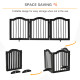 PawHut Freestanding Pet Gate Wooden Dog Gate with Support Feet Foldable Pet Fence Safety Barrier for the House Doorway Stairs Bl