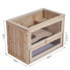 PawHut Wooden Hamster Cage Mouse Mice Rodent Small Animals Hutch Exercise Play House 60 x 35 x 42cm, Natural Wood Finish