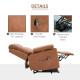 Faux Leather 70° Electric Riser Recliner Chair - Brown