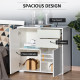 High Gloss Frame Sideboard, Side Cabinet, Push-Open Design with 2 Drawer for Living Room, Bedroom, White