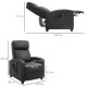 Recliner Armchair, Massage Faux Leather Push Back Reclining Chair with Adjustable Leg Rest, Side Pocket, for Home Living Room Th