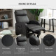 Recliner Armchair, Massage Faux Leather Push Back Reclining Chair with Adjustable Leg Rest, Side Pocket, for Home Living Room Th