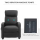 Recliner Armchair, Massage Faux Leather Push Back Reclining Chair with Adjustable Leg Rest, Side Pocket, for Home Living Room Th