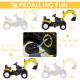 Kids Ride on Digger Pedal Go Kart Pretend Play Construction No Power Truck with Horn for 3 - 6 Years, Yellow