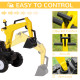 Kids Ride on Digger Pedal Go Kart Pretend Play Construction No Power Truck with Horn for 3 - 6 Years, Yellow