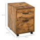 Rolling File Cabinet with 2 Drawers, Mobile Filing Cabinet with Hanging File Folder for Letter Sized Documents, Rustic Brown
