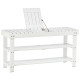 Shoe Bench, 3-Tier Wooden Shoe Rack with Hidden Storage Compartment, Slatted Shelves, Home Storage Unit, Hallway Furniture, Whit