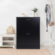 2 Drawer Shoe Cabinet, Narrow Shoe Storage Cabinet with Flip Doors and Adjustable Shelves, Slim Shoe Cupboard for 12 Pairs of Sh