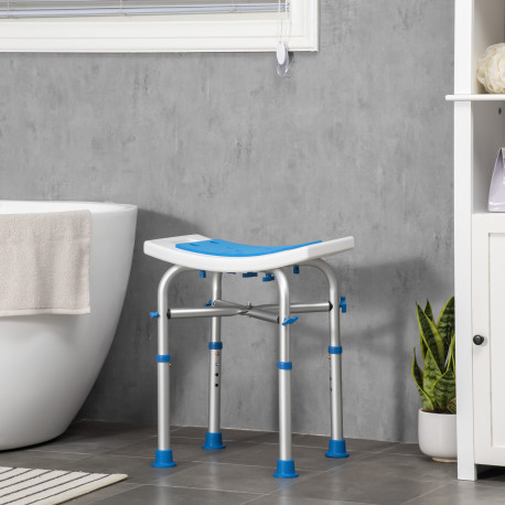 44-51.5cm Aluminium Frame Shower/Bath Stool - Blue