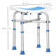 44-51.5cm Aluminium Frame Shower/Bath Stool - Blue