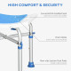 44-51.5cm Aluminium Frame Shower/Bath Stool - Blue