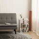 Side Table, 3 Tier End Table with Open Storage Shelves, Small Coffee Table Bedside Table for Living Room, Bedroom, Cement Colour