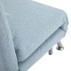 Linen Single Chair Bed, 3-in-1 Convertible Sleeper Chair with Adjustable Backrest, Pillow, for Living Room, Bedroom, Sky Blue