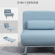 Linen Single Chair Bed, 3-in-1 Convertible Sleeper Chair with Adjustable Backrest, Pillow, for Living Room, Bedroom, Sky Blue