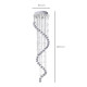Modern Crystal Chandelier Ceiling Light Pendant Lamp Chrome Finish Glass Droplets New, Ф30 x 120cm