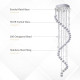 Modern Crystal Chandelier Ceiling Light Pendant Lamp Chrome Finish Glass Droplets New, Ф30 x 120cm