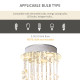 Modern Crystal Chandelier Ceiling Light Pendant Lamp Chrome Finish Glass Droplets New, Ф30 x 120cm
