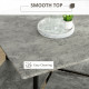 5pc Bar Table Set, Square Dining Table Set for 4 People, Home Kitchen Breakfast Bar Set with Steel Frame and Footrest, Concrete 