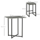 5pc Bar Table Set, Square Dining Table Set for 4 People, Home Kitchen Breakfast Bar Set with Steel Frame and Footrest, Concrete 