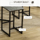 5pc Bar Table Set, Square Dining Table Set for 4 People, Home Kitchen Breakfast Bar Set with Steel Frame and Footrest, Concrete 