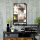 Modern Square Wall Mirror with Storage Shelf, 86 x 53 Mirrors for Living Room, Bedroom, Black