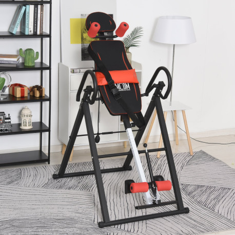 Gravity Inversion Table with Safety Belt Adjustable Hand Stand for Muscle Pain Relief, Red
