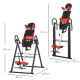 Gravity Inversion Table with Safety Belt Adjustable Hand Stand for Muscle Pain Relief, Red