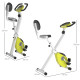 Exercise Bike Fitness Bicycle Indoor trainer Foldable 8-level Magnetic Resistance Adjustable w/LCD Monitor Pulse Sensor, Yellow