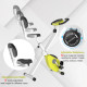 Exercise Bike Fitness Bicycle Indoor trainer Foldable 8-level Magnetic Resistance Adjustable w/LCD Monitor Pulse Sensor, Yellow