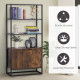 Industrial Bookshelf, Storage Shelf, Large Bookcase with 3 Open Shelves, Multifunctional Rack for Living Room, Office, Rustic Br